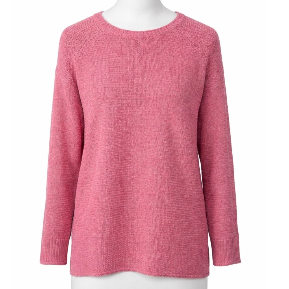 Neiman Marcus Exclusive Pink Textured Knit Sweater Pullover‎ Long Sleeve Size M